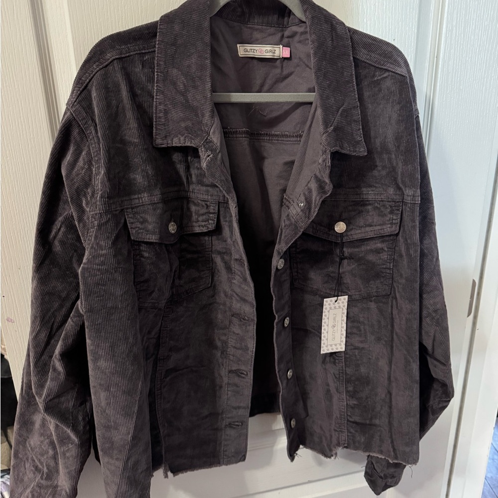 Sutton & Grey Women's Corduroy Jacket - Gray